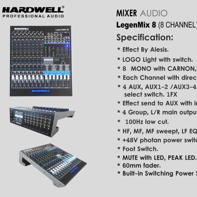 MIXER HARDWELL LEGENMIX 8 MIXER HARDWELL ORIGINAL 8CH