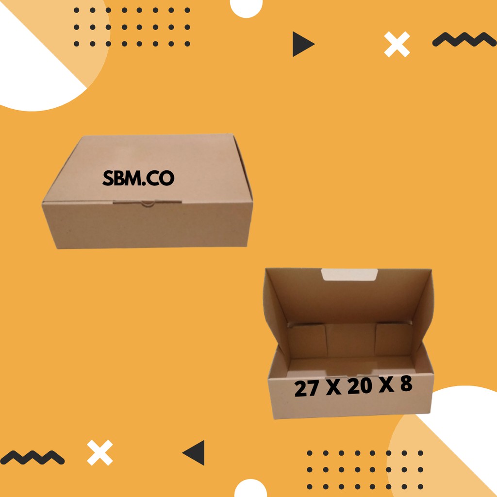 

KARDUS 27 X 20 X 8 KARDUS PACKING SEPATU BAJU PARCEL KARDUS DIE CUT SOUVENIR COKLAT POLOS