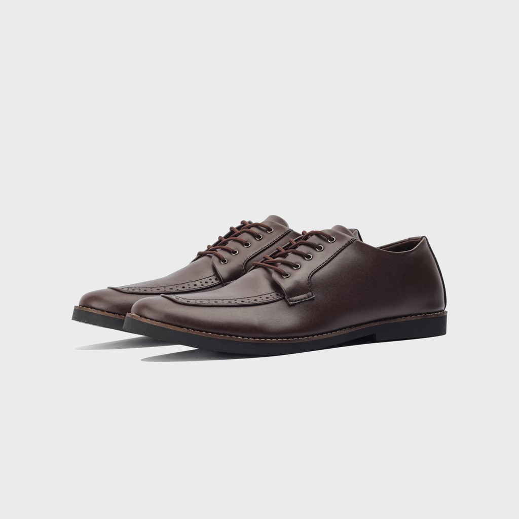 Reno Brown | Sepatu Pantofel Coklat Pria Casual Kerja Cowok Kantor Pantofel Laki Ori | FORIND Giant
