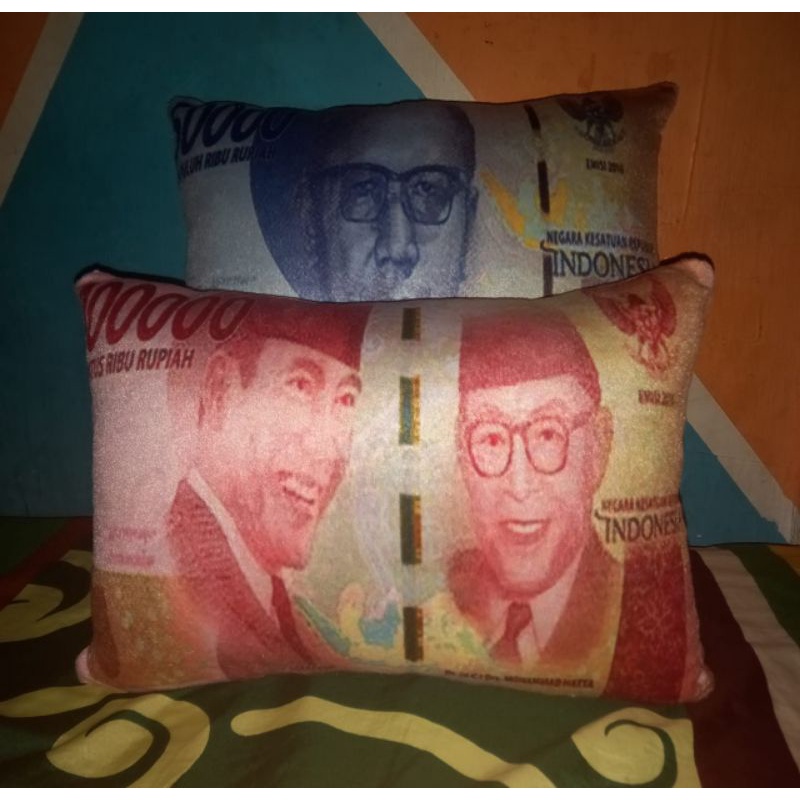 Bantal Karakter Motif Uang/Duit Pecahan 50Ribu Dan 100Ribu Bantal Viral Murah