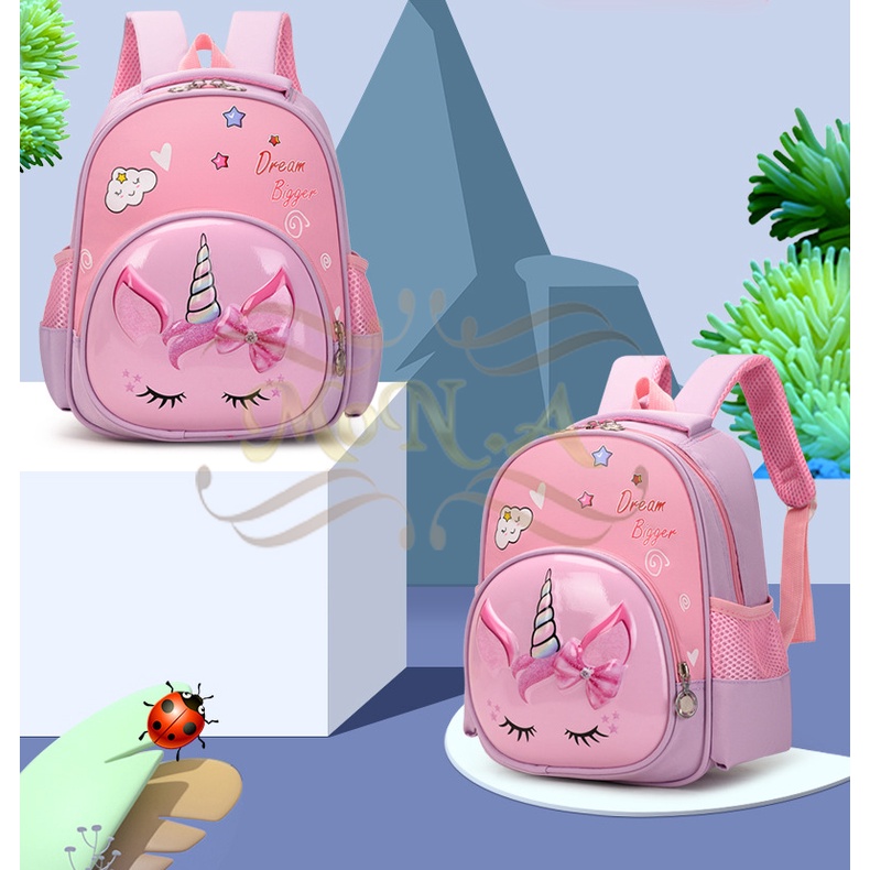 [MTOYS] Tas Ransel Anak Sekolah PG/PAUD lucu keren motif timbul karakter kartun hewan 3D Dimensi untuk Cewek- Kualitas Import Premium -M0178