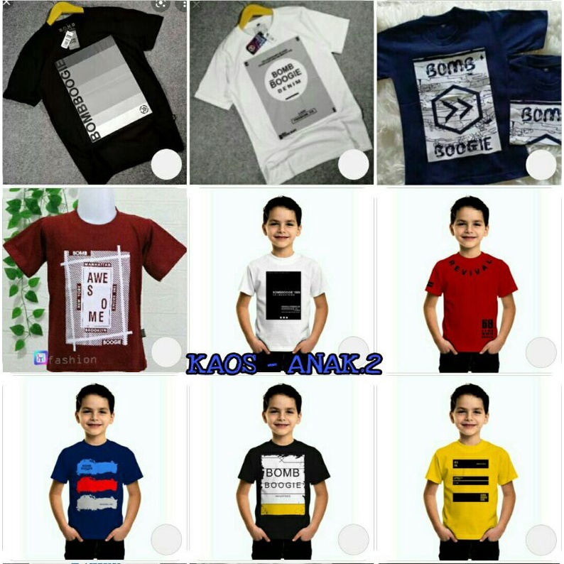 baju kaos distro anak laki-laki dan perempuan kaos boombogie anak