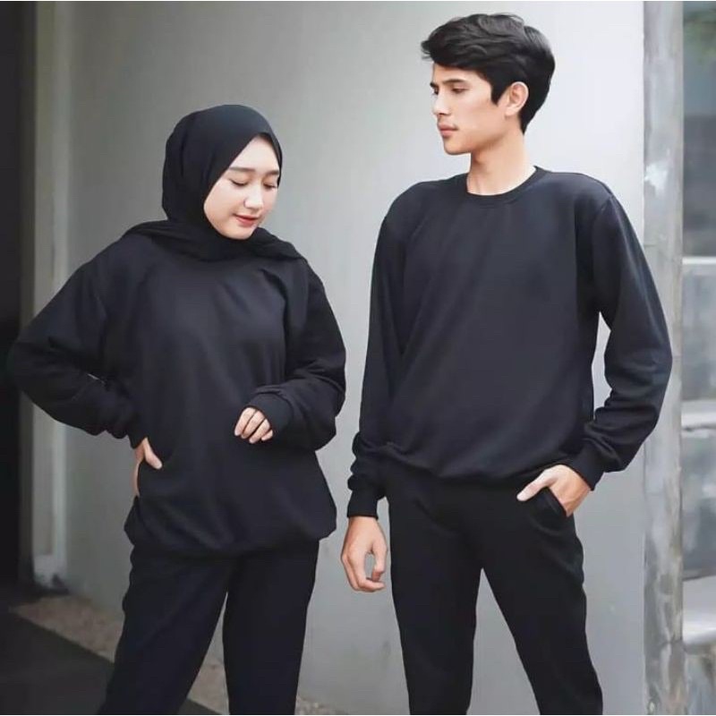 COD basic sweater polos pria wanita unisex termurah