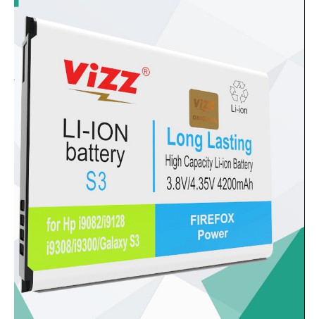 Vizz Double Power Battery Batre Baterai Vizz Samsung Galaxy S3 S III i9300 EB-LIG6LLU