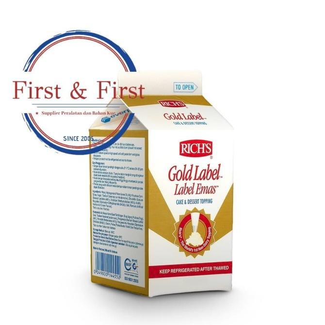 

Rich's Gold Label Whipping Cream 500 gram TERLARIS TERPERCAYA ORIGINAL