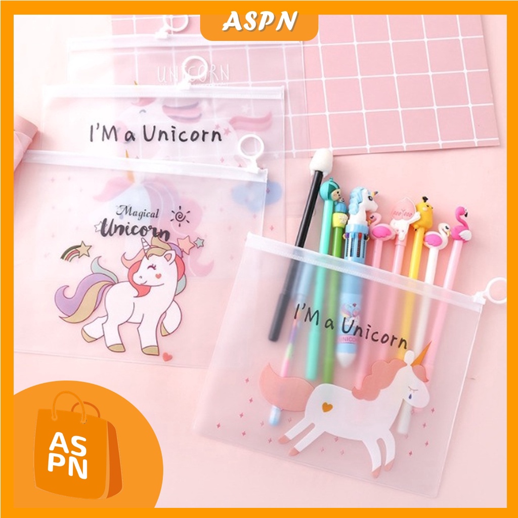 

Pouch Zipper Transparan Motif | Zipper Bag | Ziplock Unicorn Pink Panther | Tempat Pensil Motif Zipper