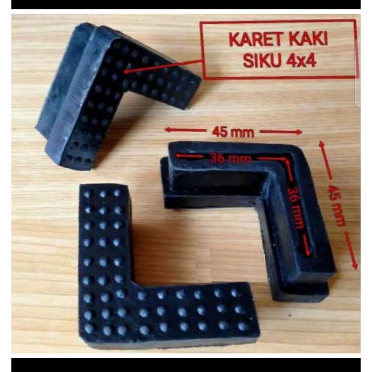 karet siku 4x4, karet rak besi siku, TEBAL