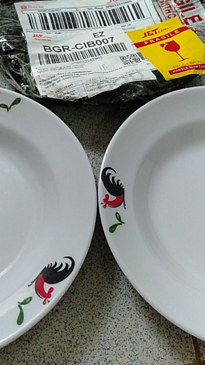 Piring Makan Bulat Melamin 9 [p-509] | Ayam/bunga | Singasingi