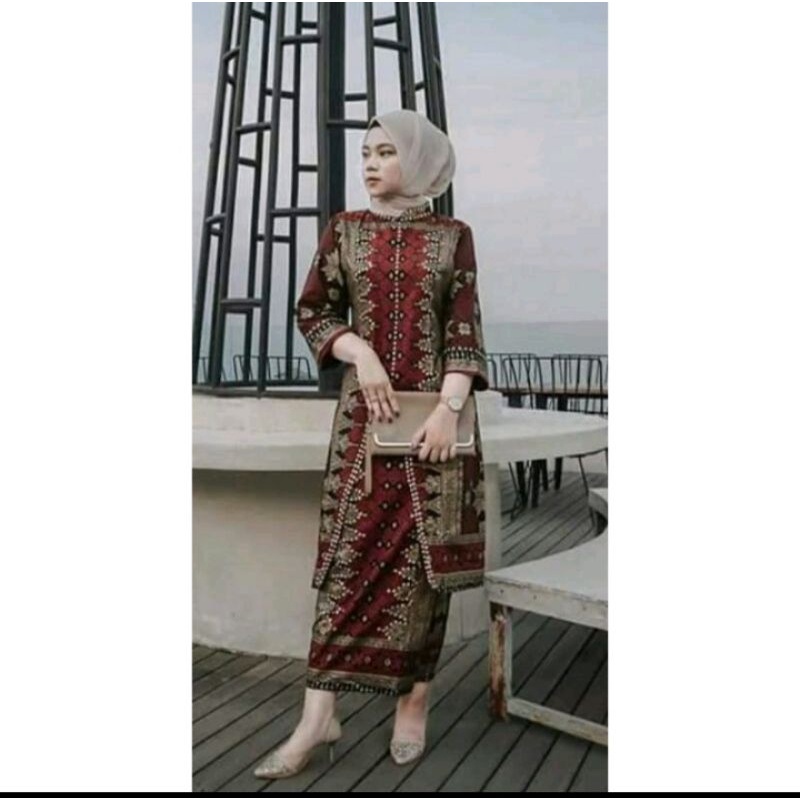 setelan batik songket