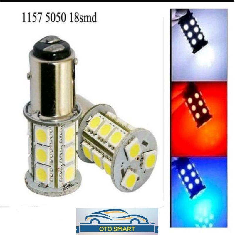 Lampu LED Rem Stop Bayonet 1157 /18 &amp;13 Mata untuk Mobil - Motor Kaki 2 DC