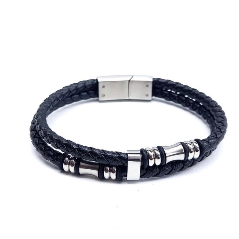 Gelang kulit Genuine Leather Bracelet Gelang kulit pria keren