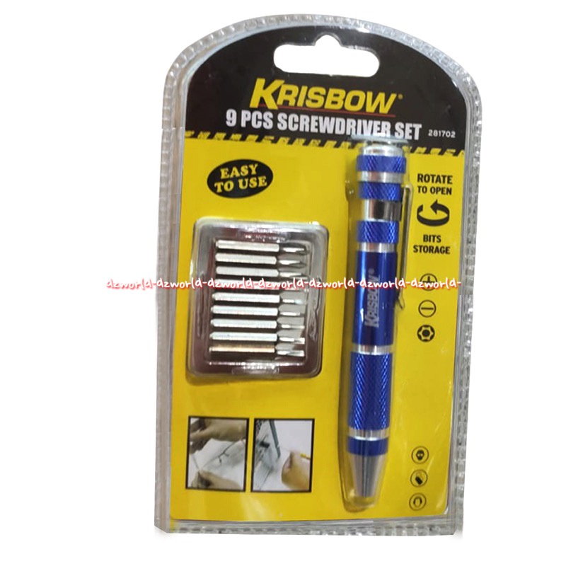 Krisbow Pocket Precision Screwdriver 9in1 Peralatan Obeng Pulpen Obeng Multifungsi Multi Fungsi Kris Bow Obeng Model Pen Balpoint Screw Driver