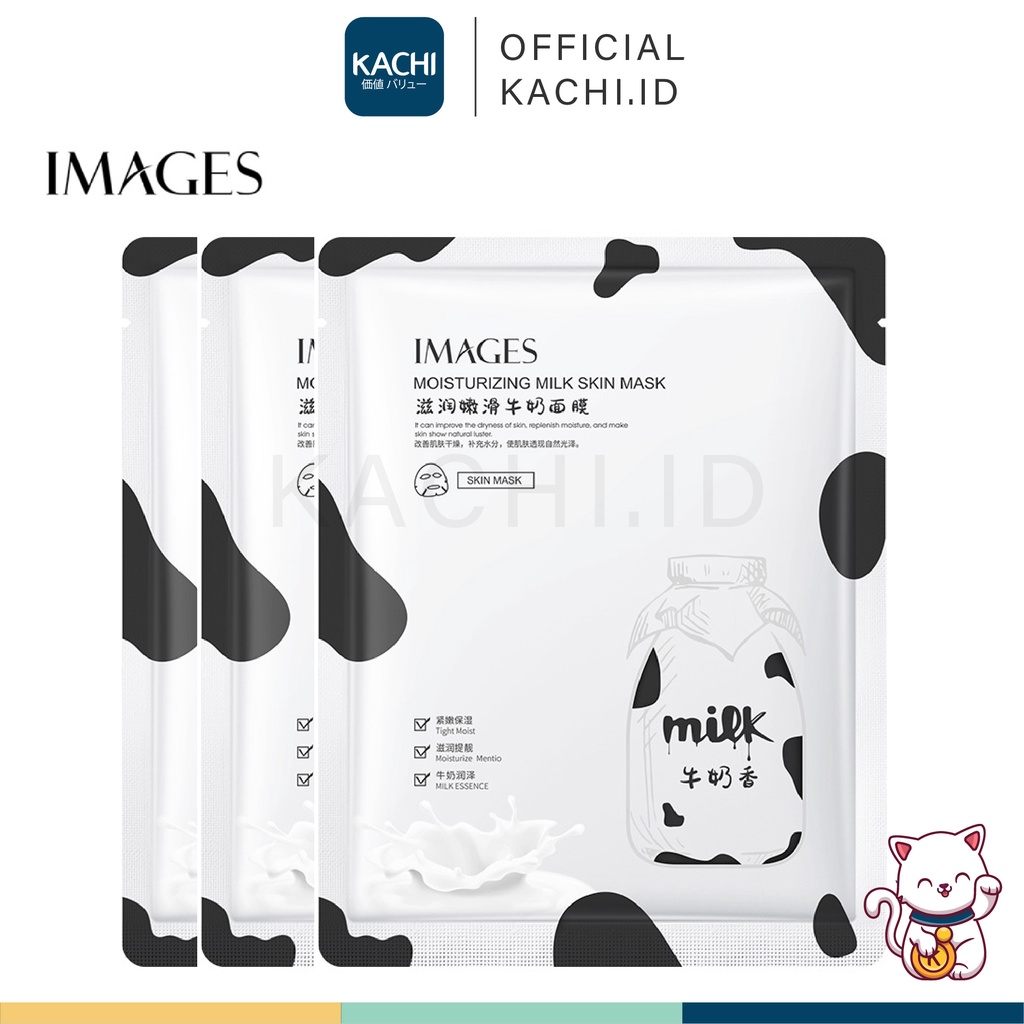 KACHI - IMAGES Cow Milk Mask Facial Sheet Masker Wajah Susu Kulit Original IM004