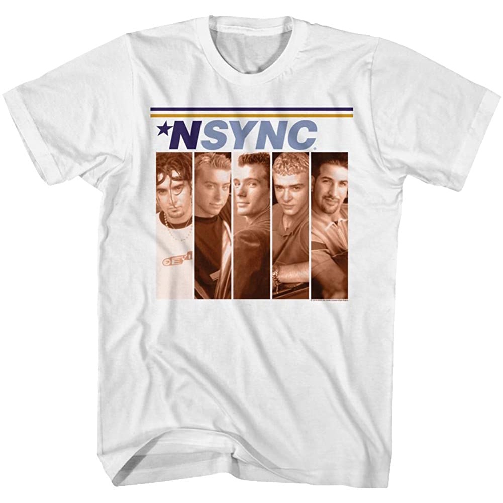 KAOS DEWASA American Classics NSYNC Boxes White Adult T-Shirt Tee
