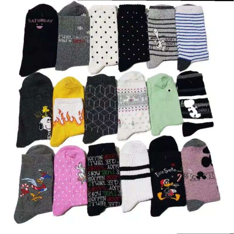 KAOS KAKI MOTIF DEWASA PRIA/WANITA (12 PASANG)RANDOM