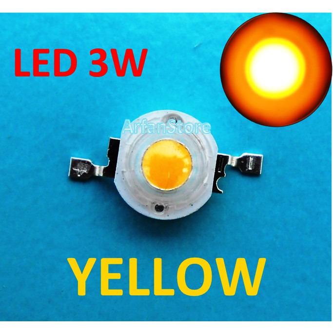 High Power LED 3W Kuning Pekat Yellow 590-595nm 3.2-3.4V 150-200LM