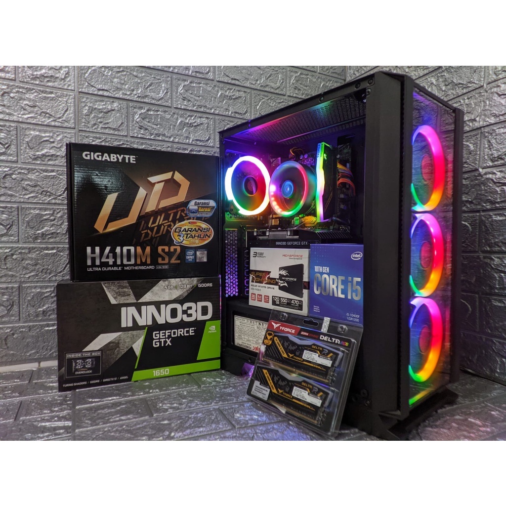 PC GAMING &amp; DESIGN FULL SET DDR4 I5-10400F / 16GB / 1650 4GB + MONITOR