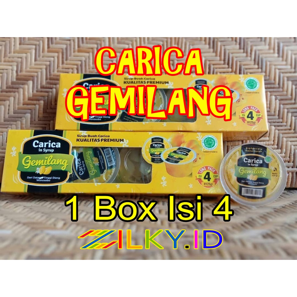 Manisan Buah Carica Gemilang 1 Dus Isi 4 Cup 125 Gr Syrup Asli Khas Dieng Wonosobo Grosir Bekasi