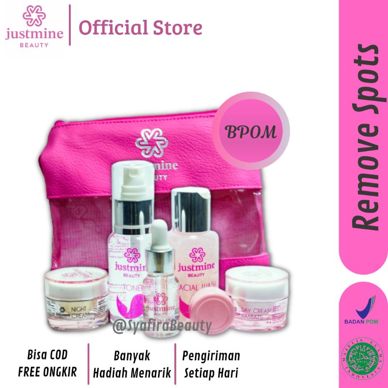 JUSTMINE Glowing Beauty Skincare Bpom Paket Glowing Acne Jelly Acne More Removespots | Skin care-Remove Spots Bpom