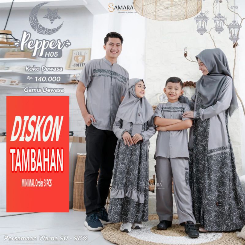 sarimbit keluarga terbaru samara h05 pepper baju Couple gamis ori