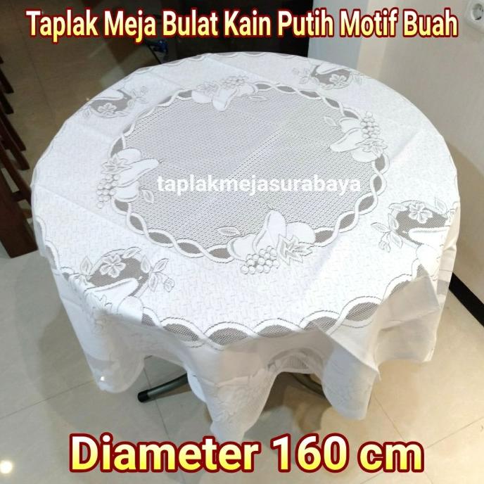 monggo] Taplak Meja Bulat Bundar 160 cm Kain Renda Vintage Tebal