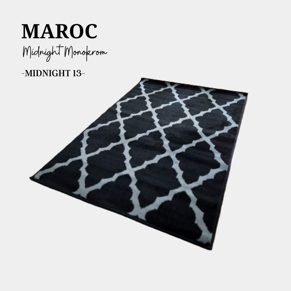 MAROC Karpet Lantai 100x150 Midnight Monokrom - MIDNIGHT 13-1