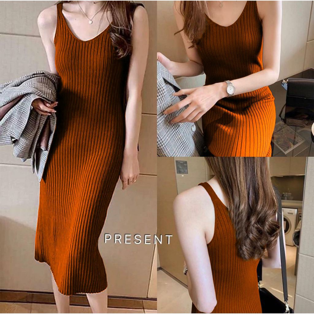 ZRS [COD] + [GRATIS ONGKIR] Dress Seline Rajut Ukuran L &amp; XL LD 100-120 CM Rajut PREMIUM QUALITY