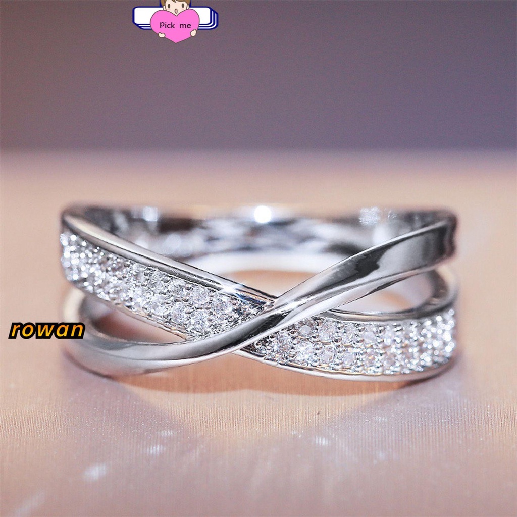 Cincin Bentuk X Dua Warna Untuk Wanita