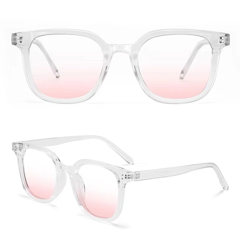 Papaozhu ins Fashion Pink Shade Lens Blush Sunglasses Untuk Wanita Perempuan Makeup Eyeglasses UV400 Eyewear