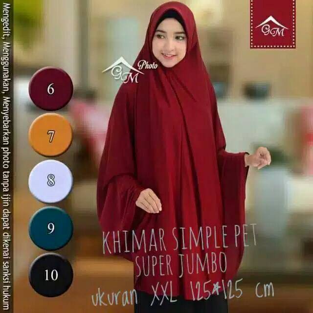 Khimar Jumbo XXXL Hijab Instan Syari Wolfis gold Premium
