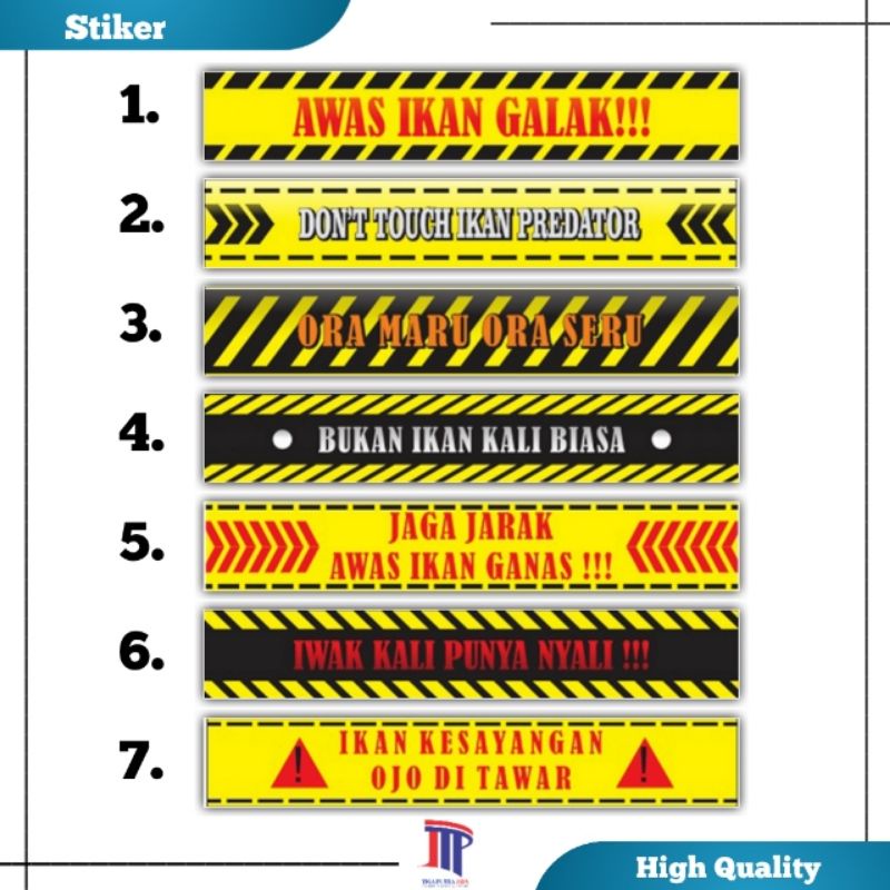 Stiker Aquarium Awas Ikan Galak / Stiker Channa