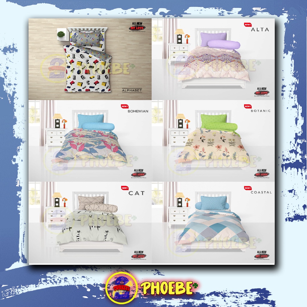 Bedcover ALL NEW MY LOVE 120 x 200 TINGGI 30 - ALPHABET, ALTA, BOHEMIAN, BOTANIC, CAT, COASTAL, DINO