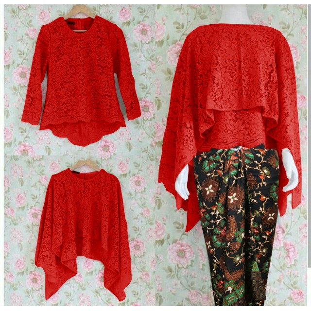 SALE    Baju / Pakaian Wanita Setelan Kebaya Batik Kutubaru Jesica Set Merah   New Produks