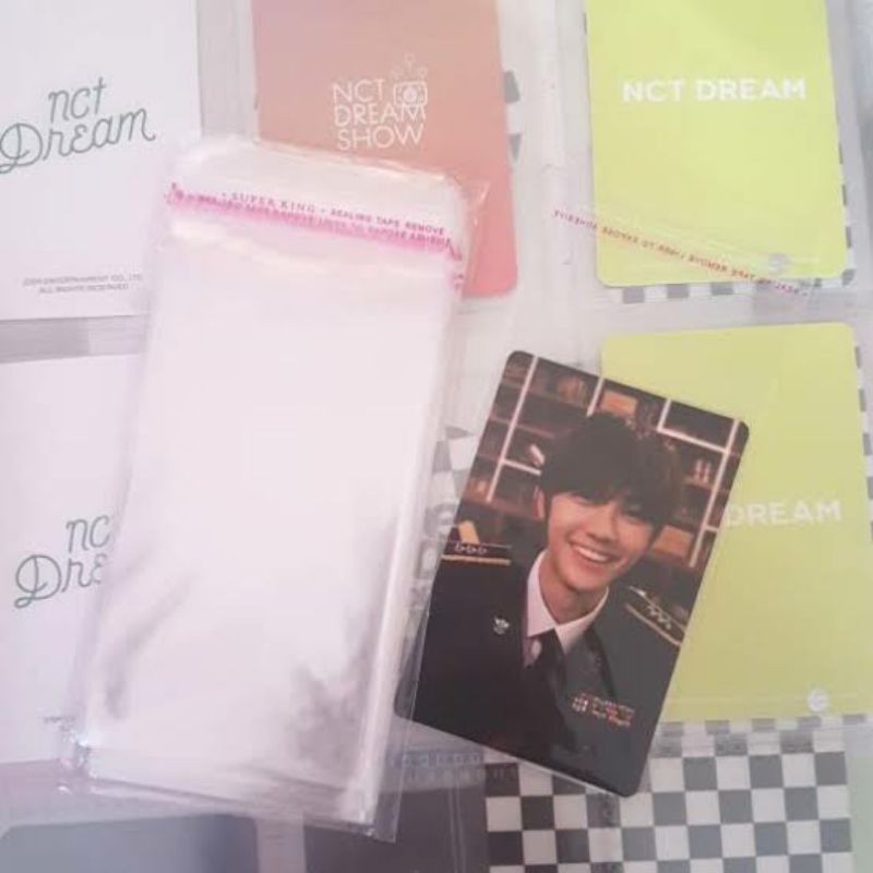 

Plastik kaca OPP ukuran 6 x 10 cm pelindung inner sleeve seal photocard card holder album kpop 7x10
