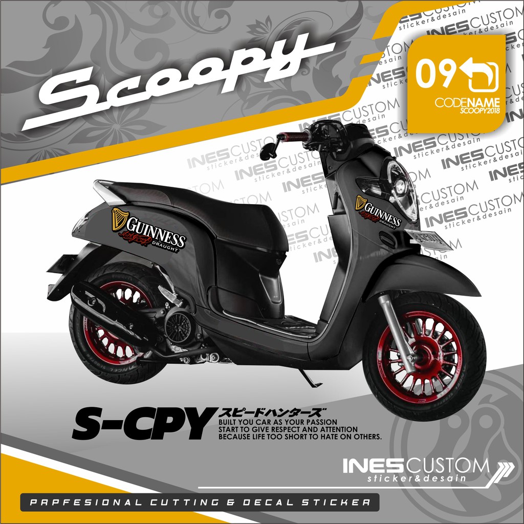 Sriping scoopy guinness stiker guinness bisa custom