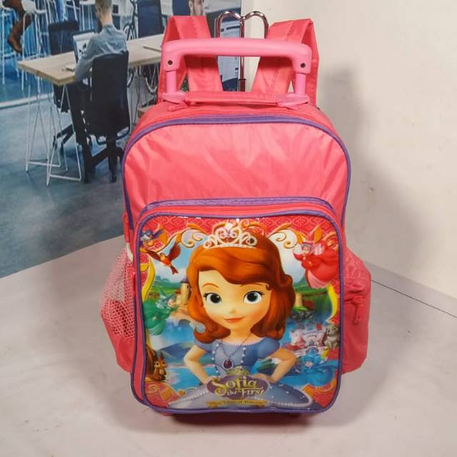 Tas troli Anak / tas dorong karakter Sofia / tas ransel anak cewek