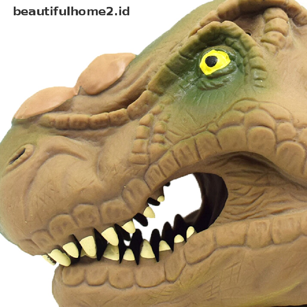 (Beautifulhome2.Id) Mainan Boneka Tangan Bentuk Kepala Dinosaurus Bahan Vinyl Lembut Untuk Hadiah Anak