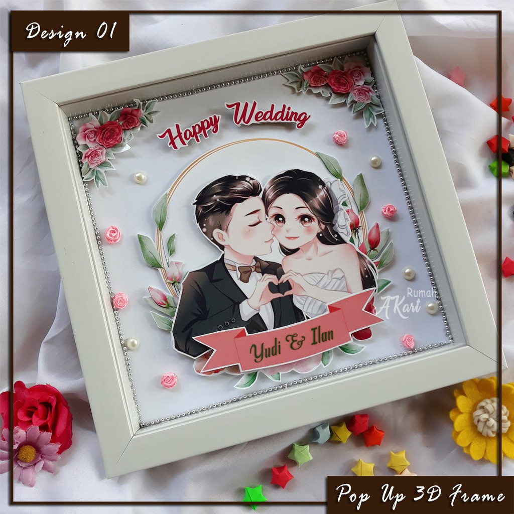 Kado Unik PopUp FRAME Hadiah Pernikahan, Wisuda, Birthday, Anniversary