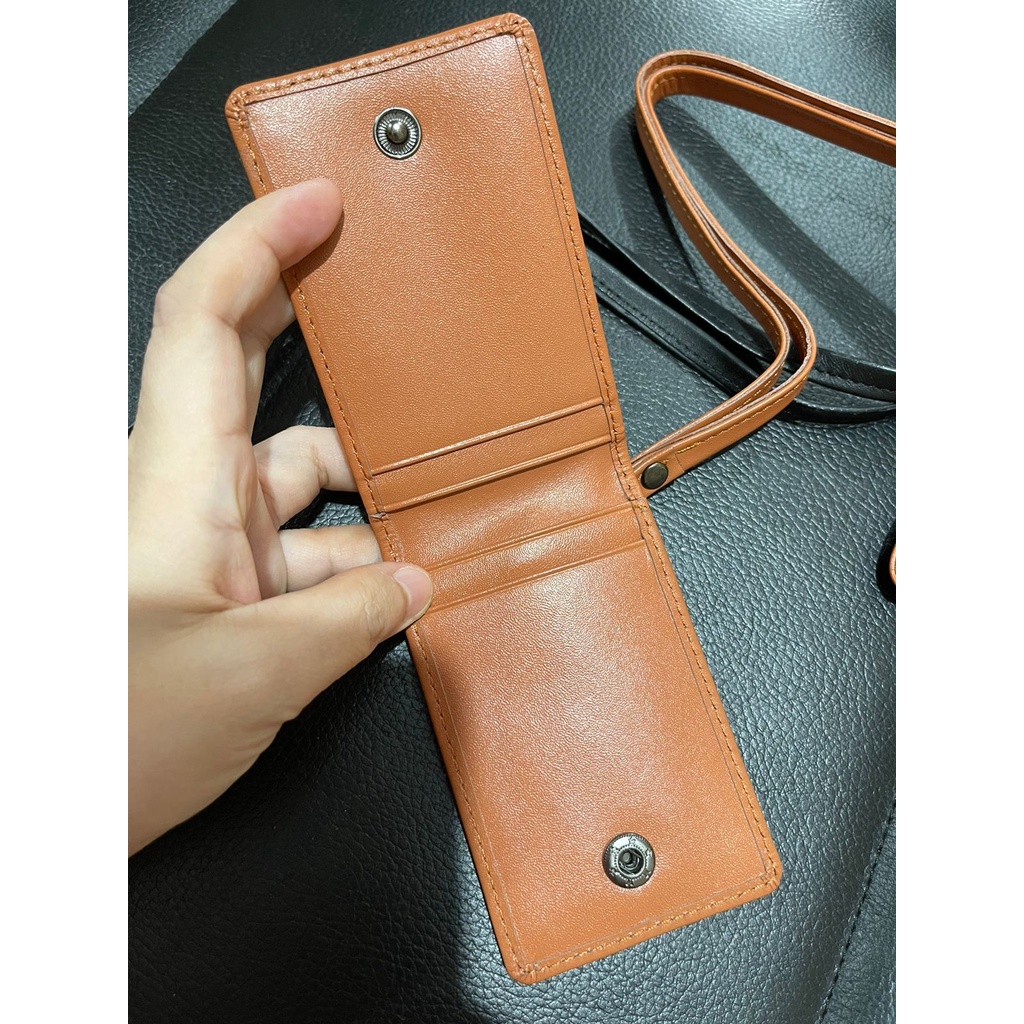 dompet pria kulit original HEE id tag 2in1 dompet mini lanyard