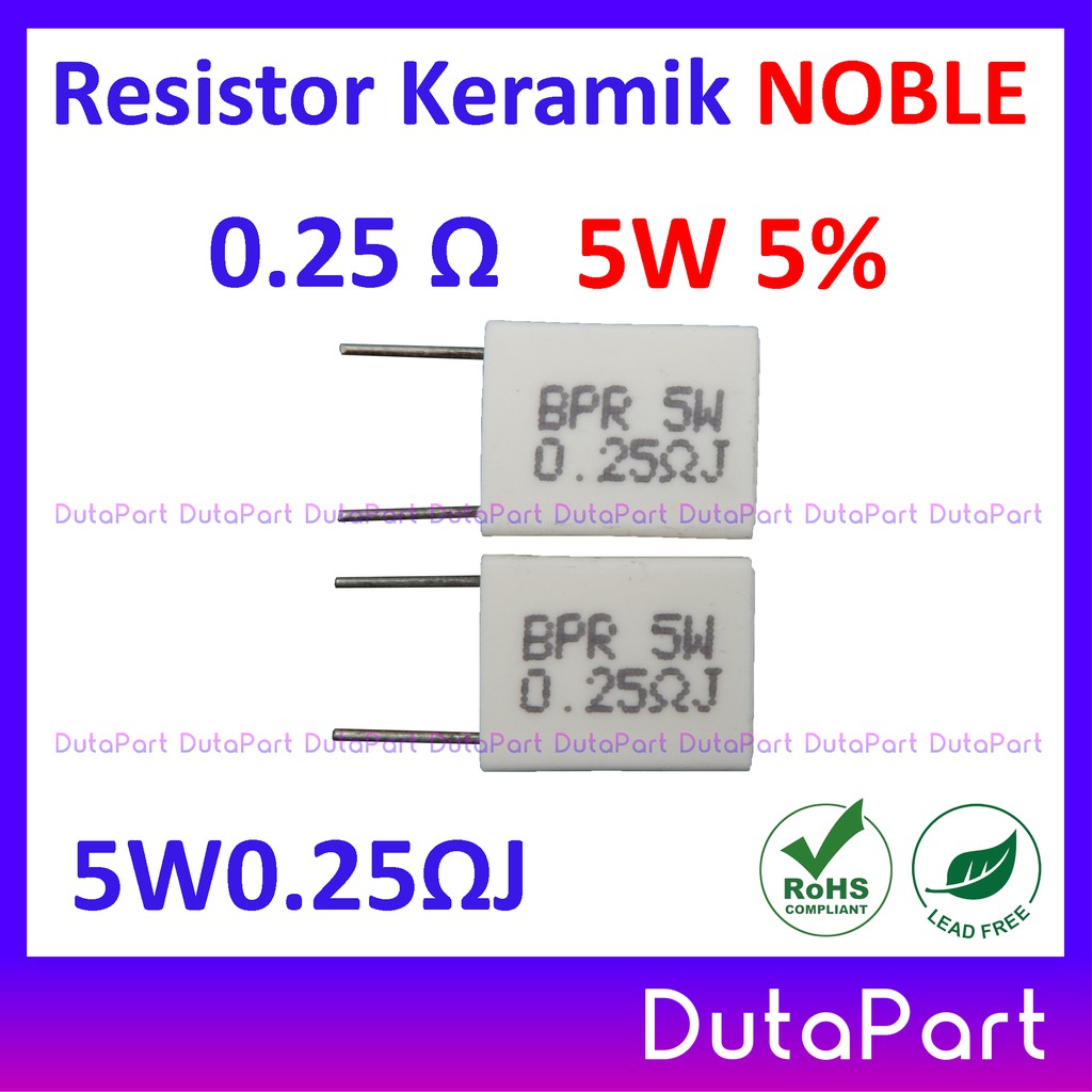 Resistor Keramik NOBLE NOBEL Vertikal 5W 5% Kapur 5Watt 5 Watt PILIH UKURAN