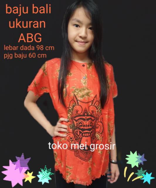 BH 51 Meygrosir Baju bali ukuran ABG L all size barong katun warna