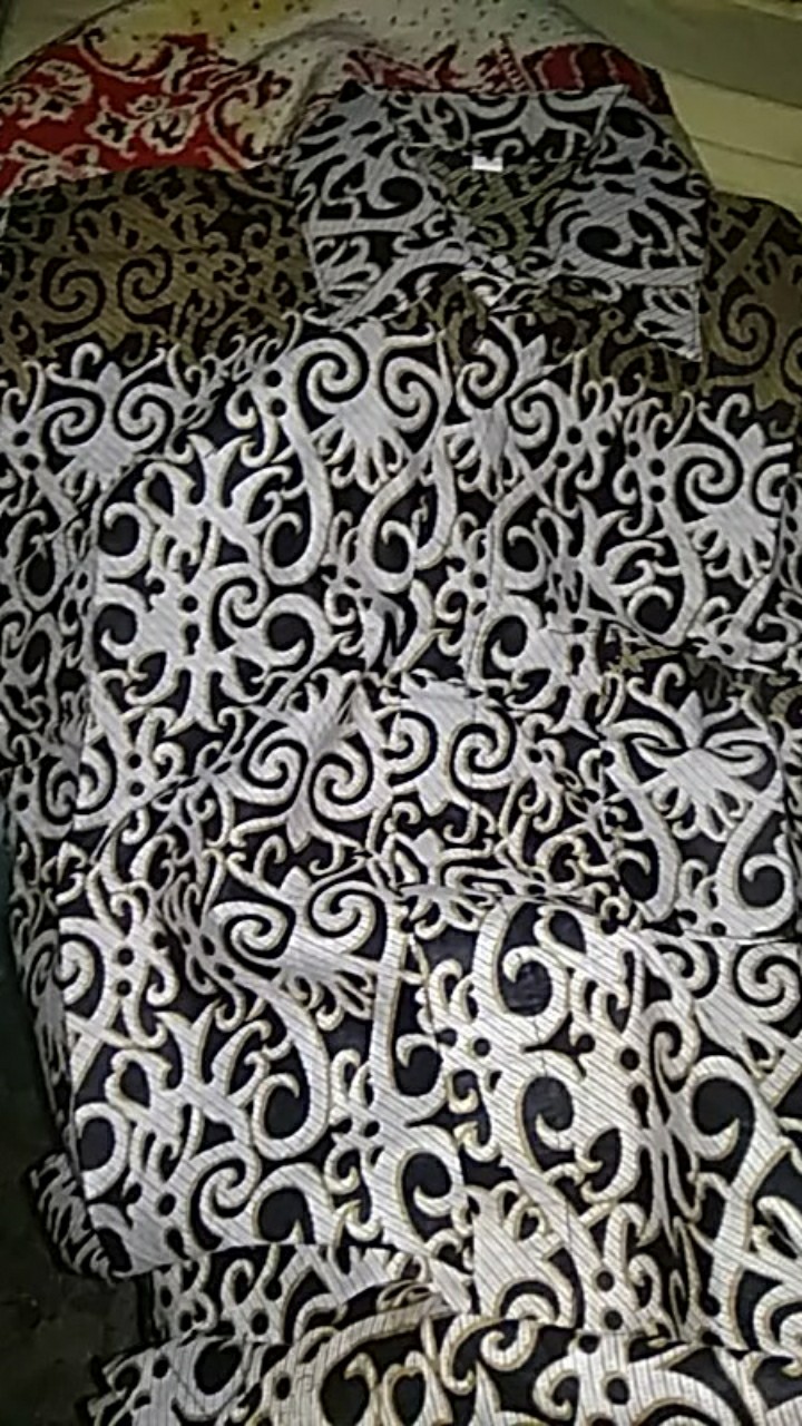 Baju Pakaian Kemeja Batik Formal Kantor Pria Laki Laki Cowok Laki2 Dewasa Lengan Panjang Murah Baru