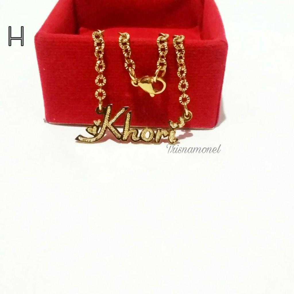 KALUNG CUSTOM NAMA KUNINGAN LAPIS EMAS PREMIUM