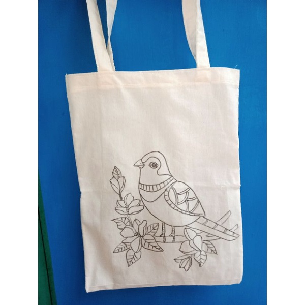 

totebag blacu polos | tas blacu sketsa | tas blacu 30x40cm | tas blacu lukis bisa request gambar | media lukis