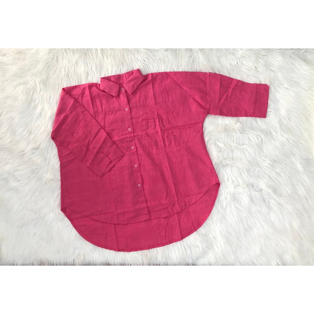 KEMEJA POLOS RAISA KATUN PREMIUM SHIRT BTS B089-Rose