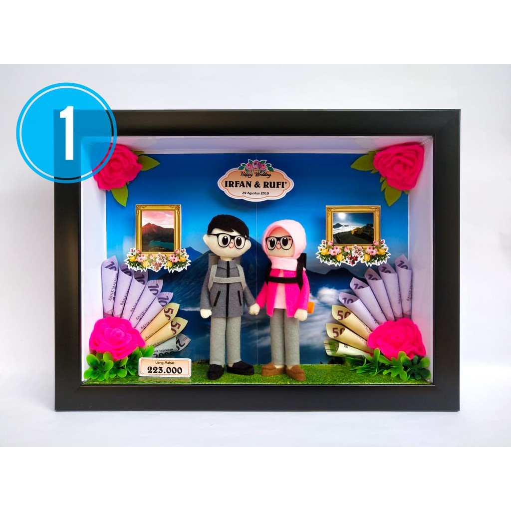 Mahar Nikah Boneka Pendaki Unik Frame 3D 25x35 Cm Shopee Indonesia
