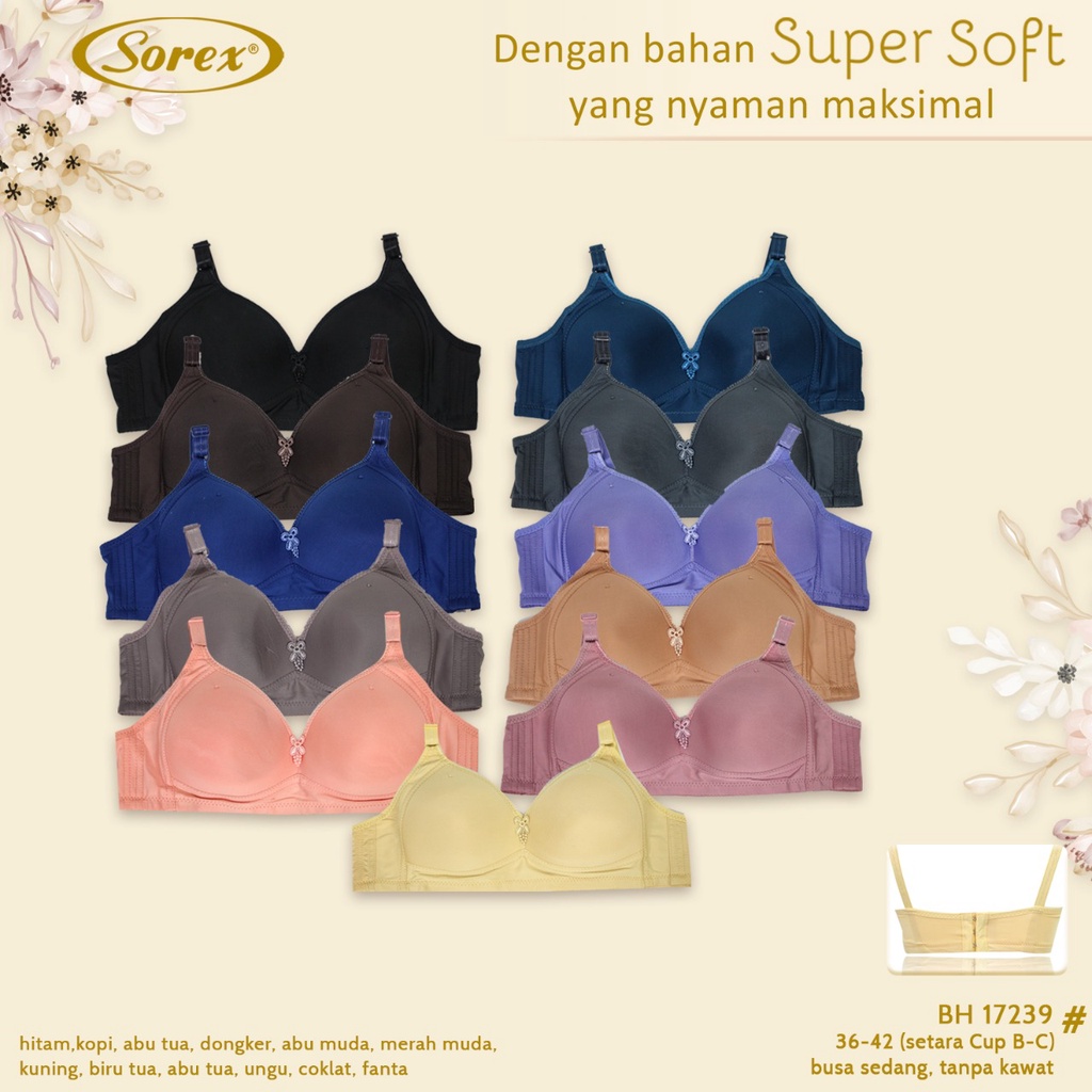 Sorex Bra - BH 17239 - Busa Cup B - C / Tanpa Kawat - Super Soft - Uk 36 - 42