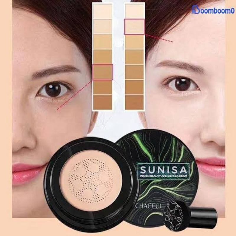 SUNISA Bedak Glowing ORIGINAL 100% - Bedak Glowing Korea Anti Air Tahan Lama Waterproof BB Cream Mus