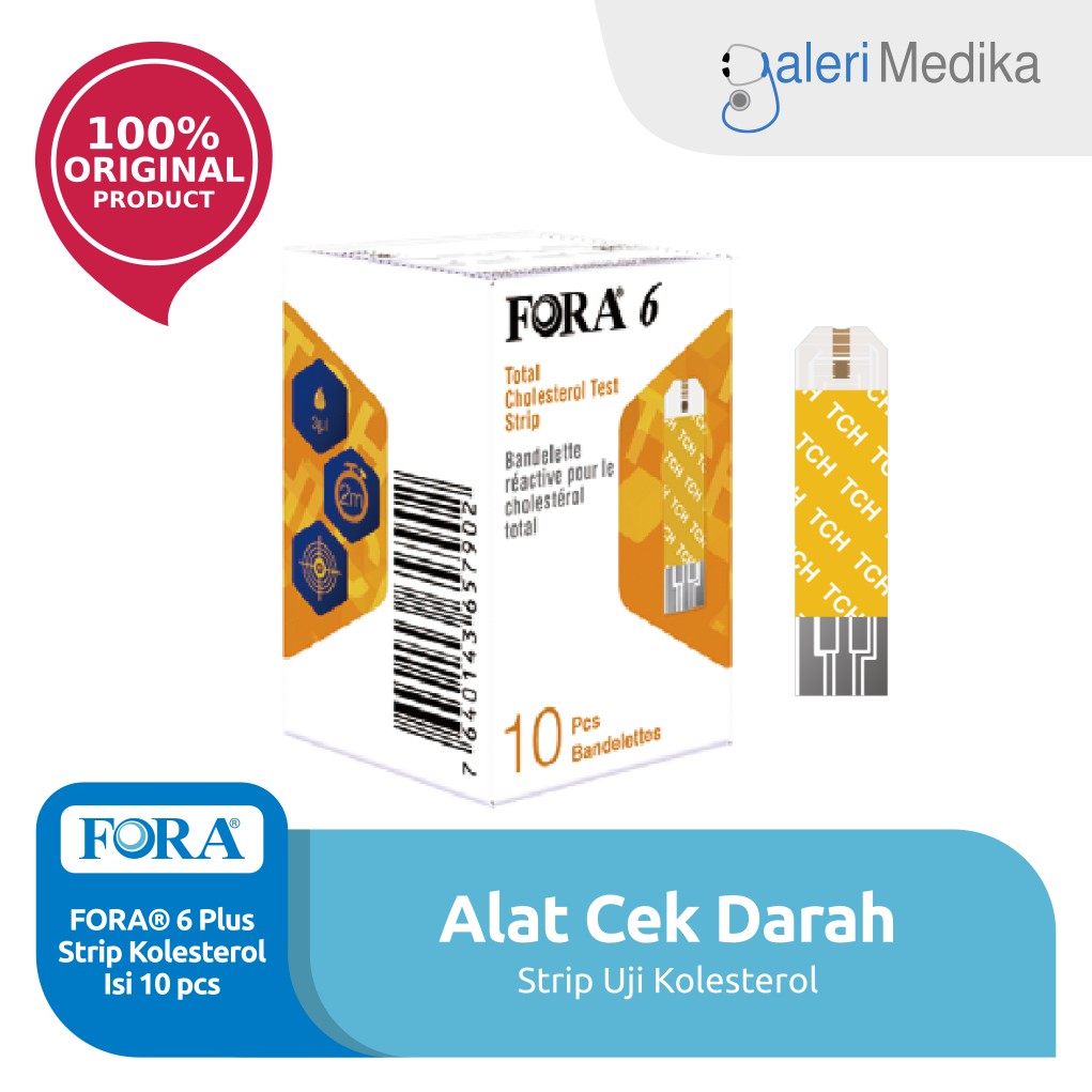 FORA 6 Plus 6in1 Strip Kolesterol Isi 10 pcs