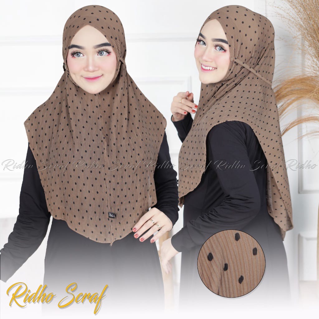 BERGO MARYAM PLISLET POLKADOT BUTIR / JILBAB BERGO PLISKET / KERUDUNG BERGO / HIJAB / TERBARU